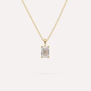 1 carat Emerald Diamond Pendant Necklace
