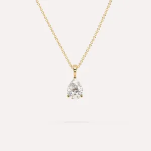1 carat Pear Diamond Pendant Necklace