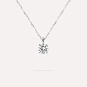 1 carat Round Diamond Pendant Necklace