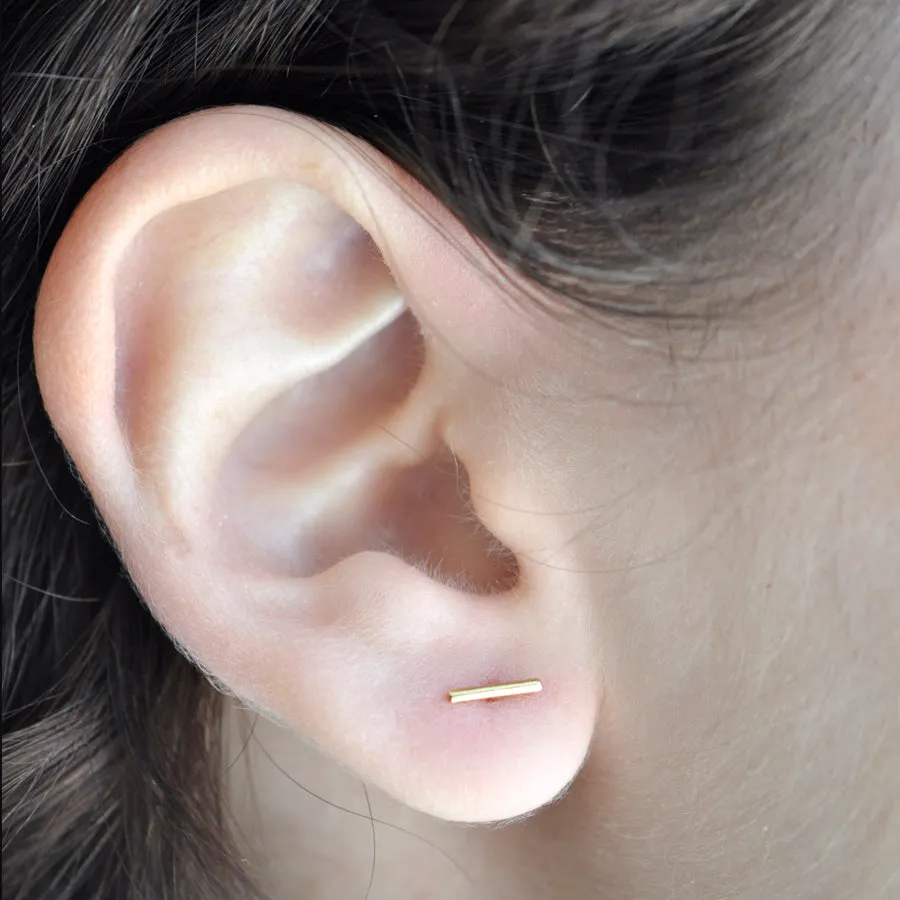 10k Solid Gold Bar Studs