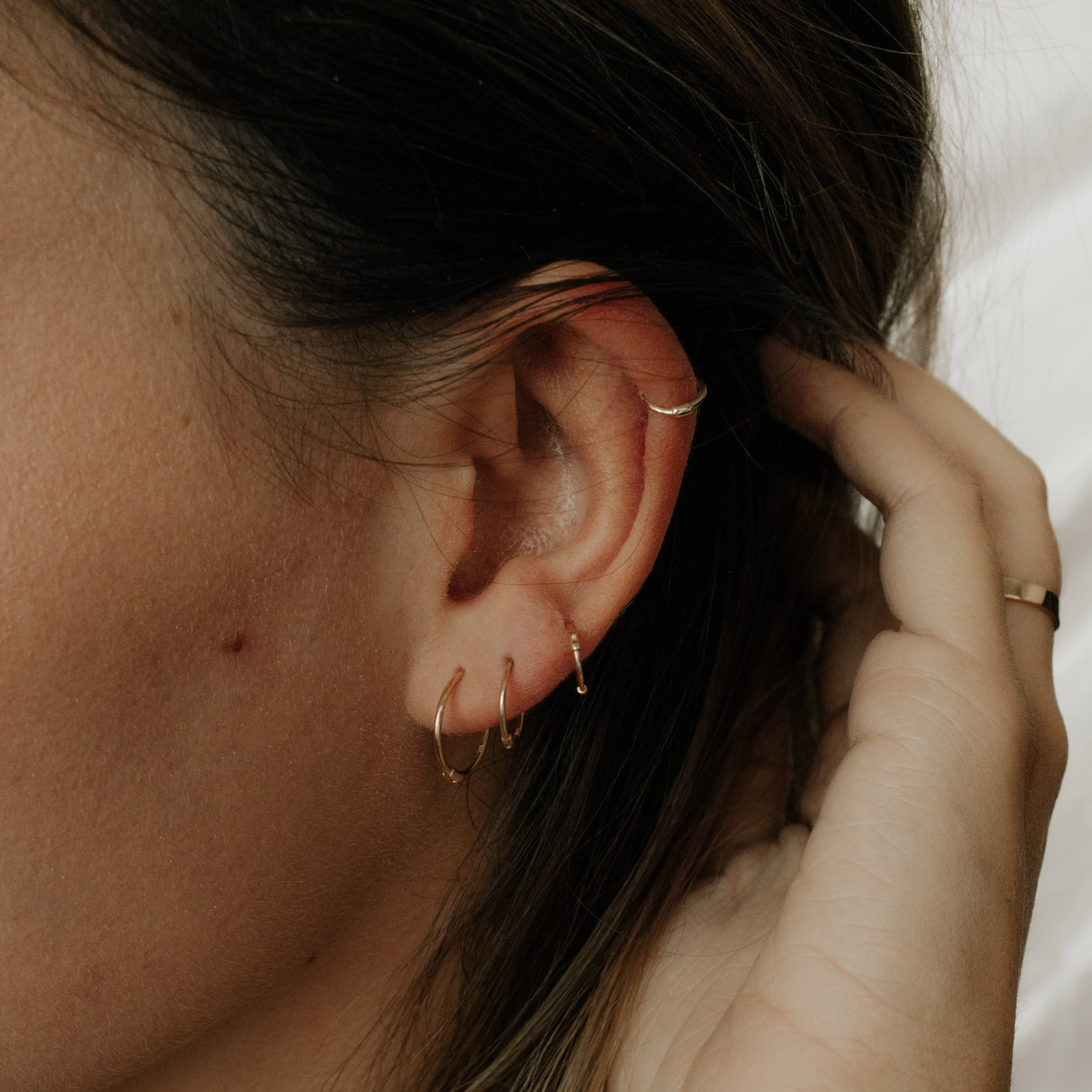10k Solid Gold Thin Huggies