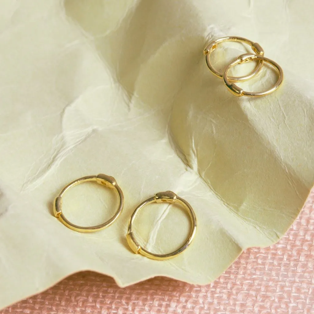 10k Solid Gold Thin Huggies