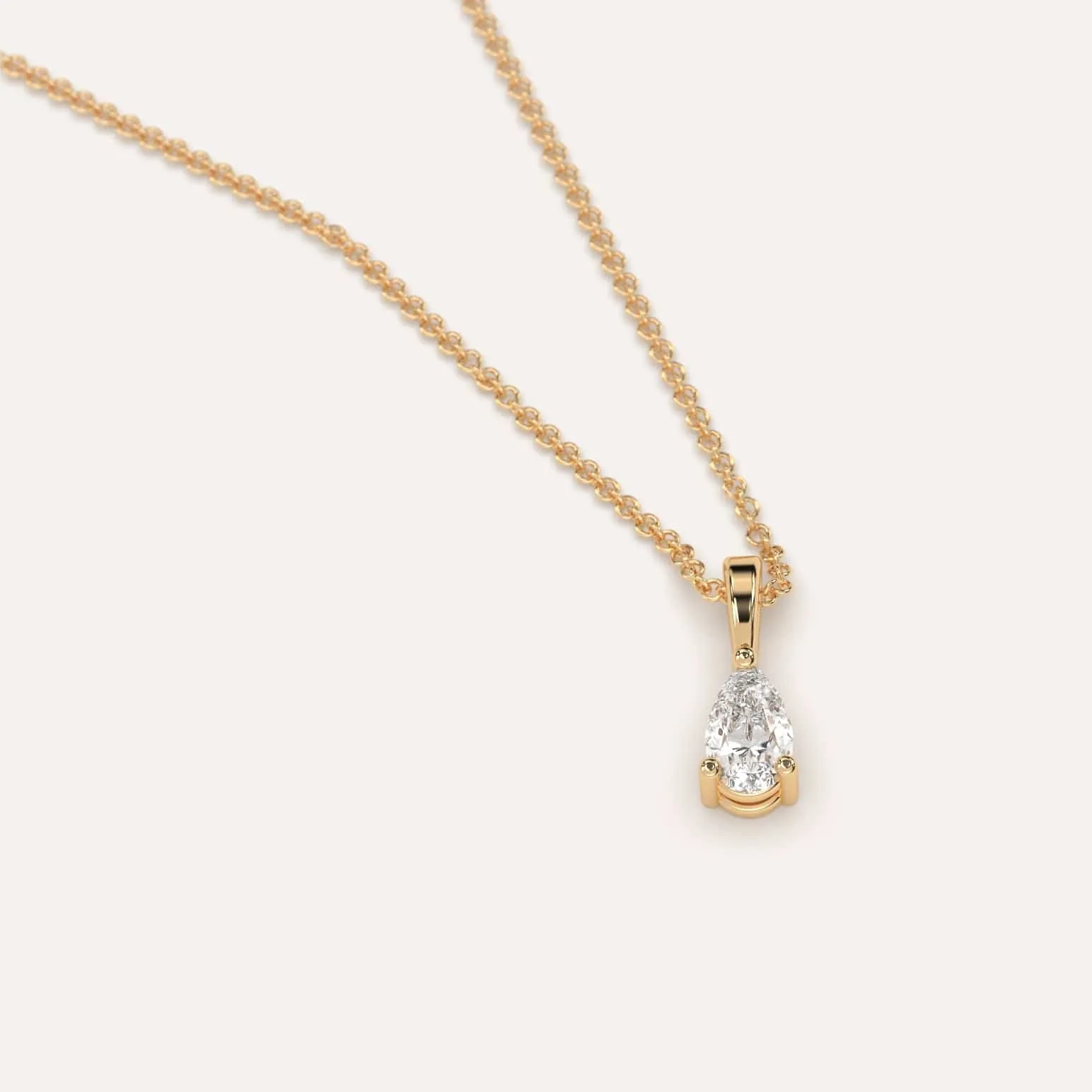 1/2 carat Pear Diamond Pendant Necklace