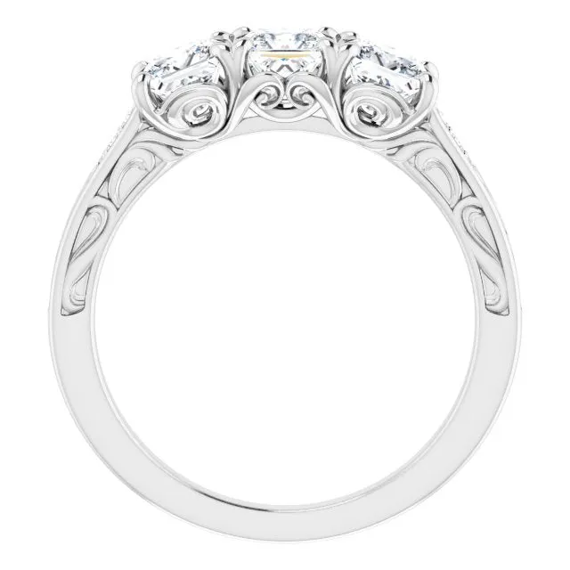 1.20 ct. Princess  Cut Diamond Wedding Band 3 Stone Anniversary Ring