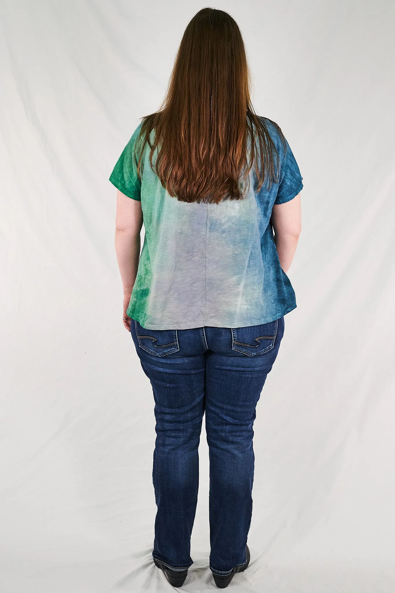 1250 HD Hand Dyed Moon Tee Sea Blue Green Constellation-P