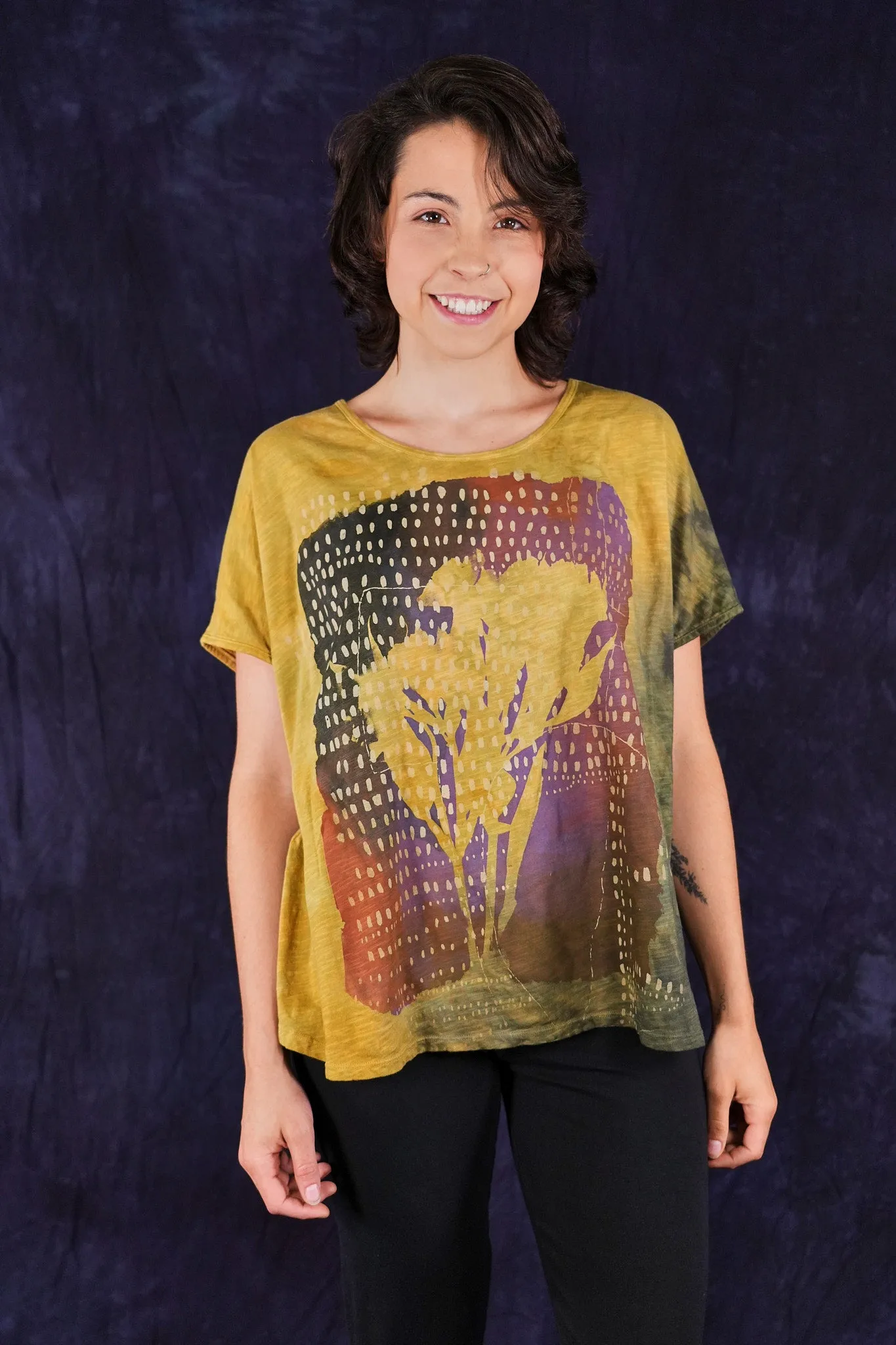 1250 HD Hand Dyed Moon Tee Sunflower Shadow