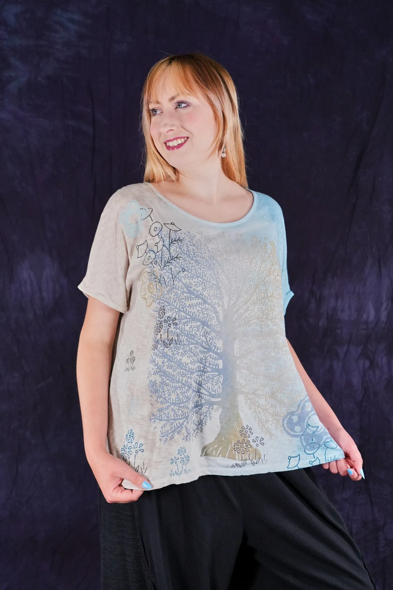 1250HD Hand dyed Moon Tee Air Element-P