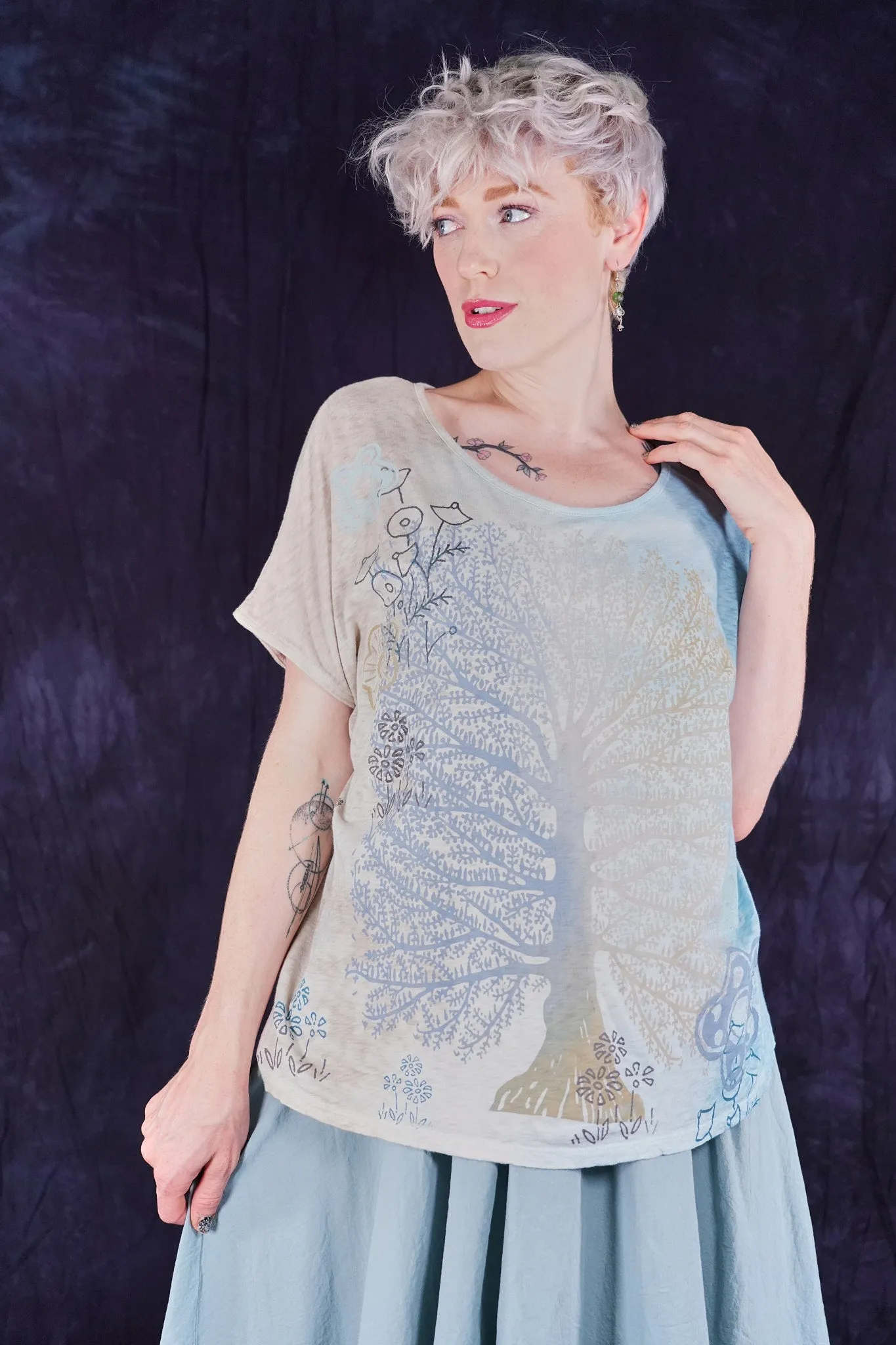 1250HD Hand dyed Moon Tee Air Element-P