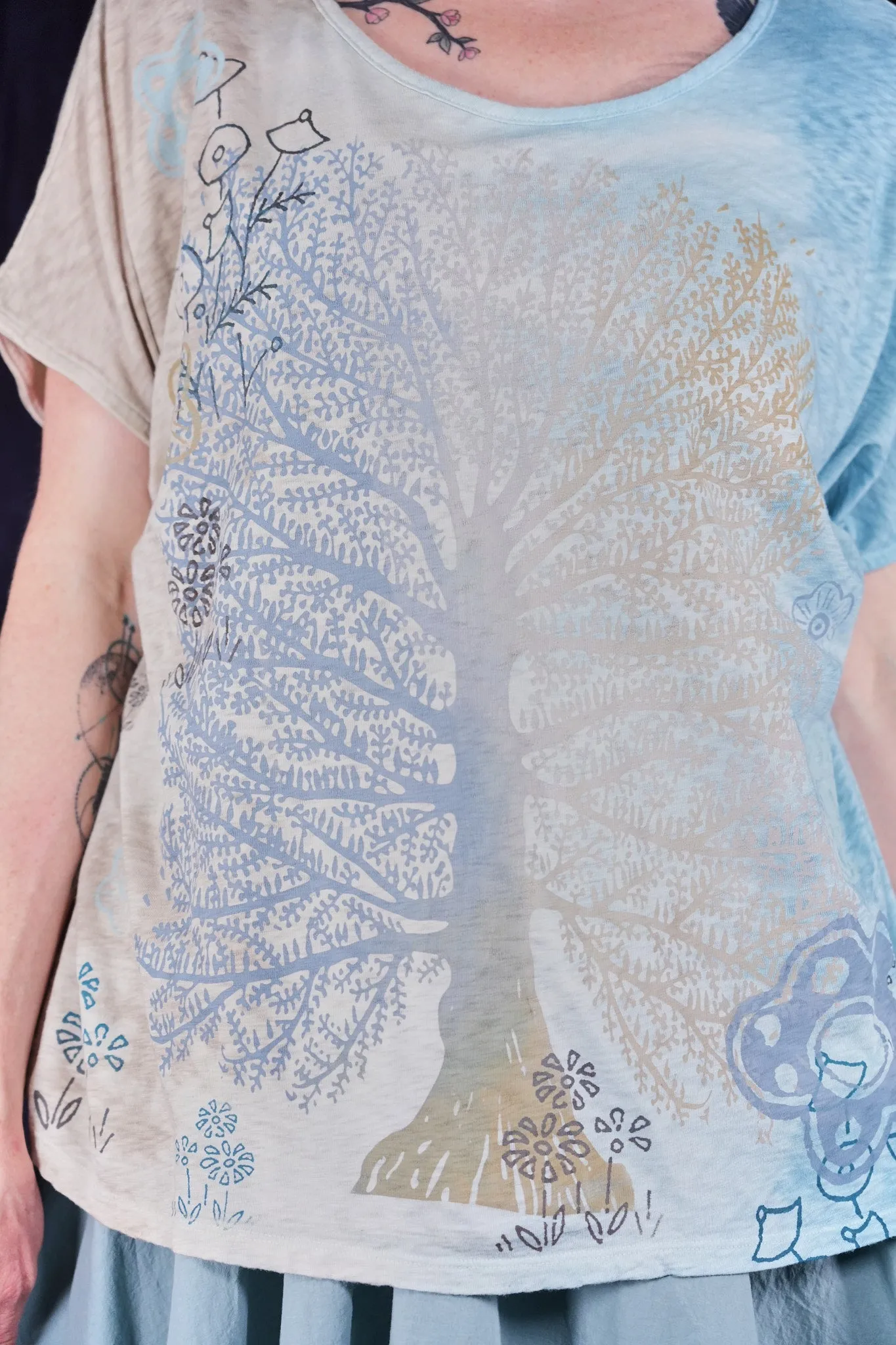 1250HD Hand dyed Moon Tee Air Element-P