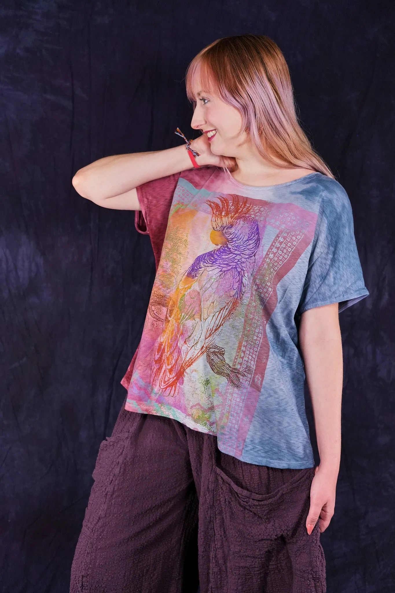 1250HD Hand Dyed Moon Tee Rose Ink-P