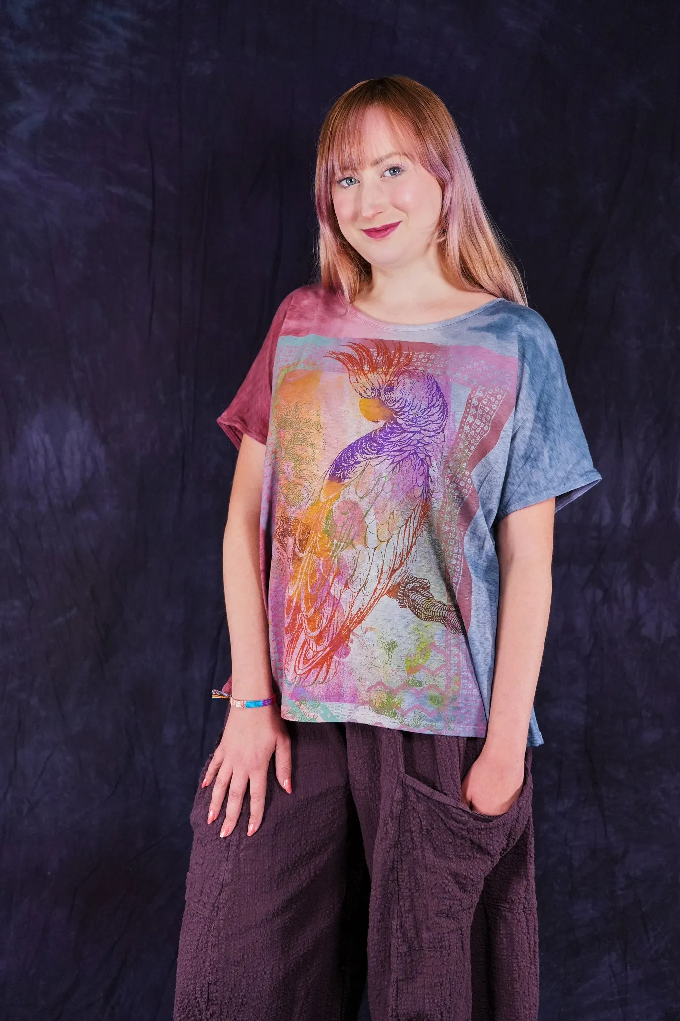 1250HD Hand Dyed Moon Tee Rose Ink-P