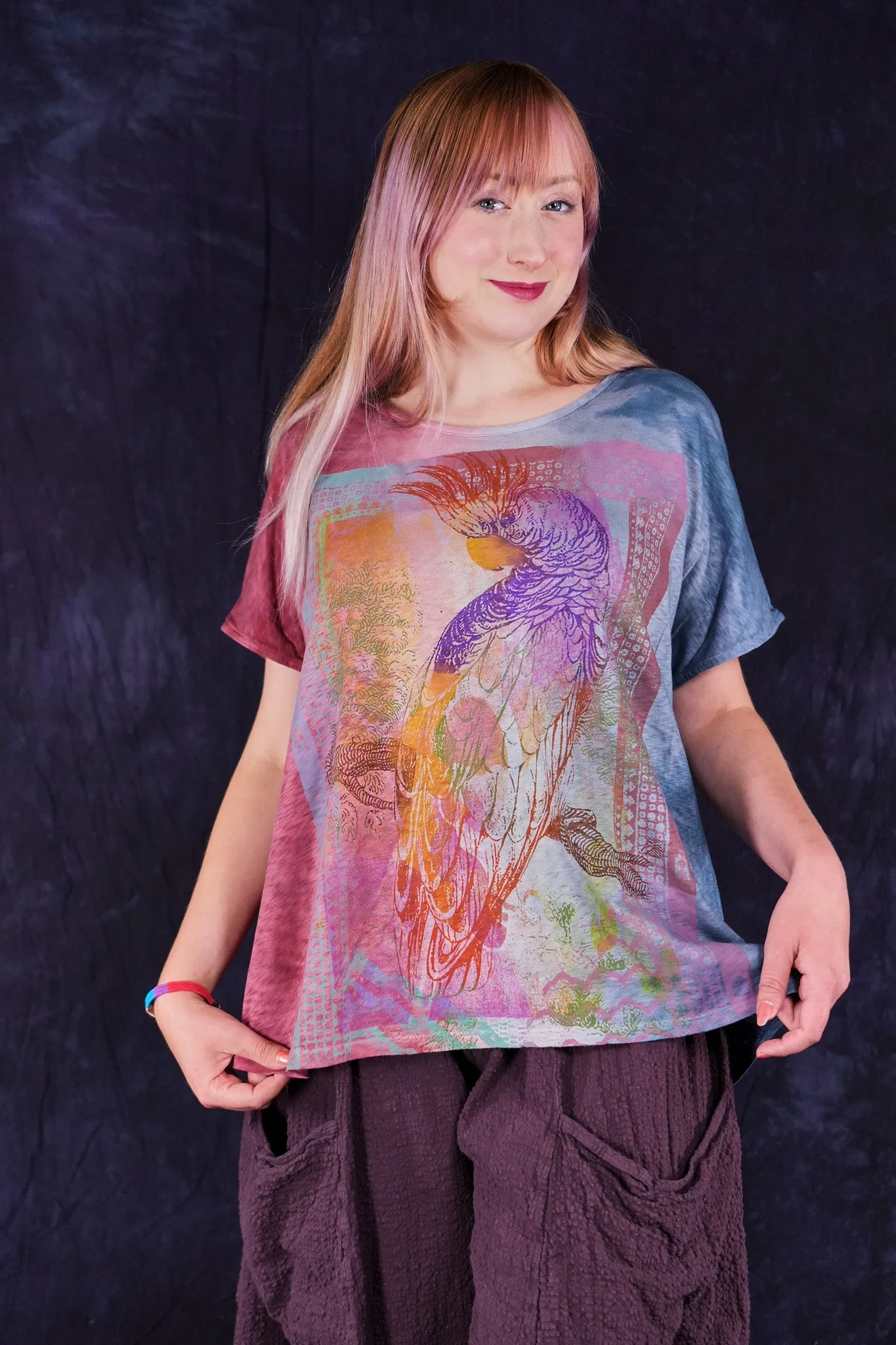 1250HD Hand Dyed Moon Tee Rose Ink-P