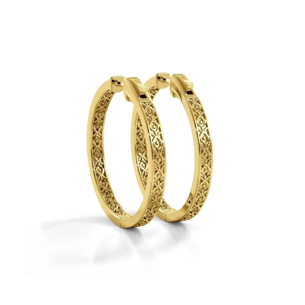 1.32 ctw. Round Diamond Medium Hoop Earrings