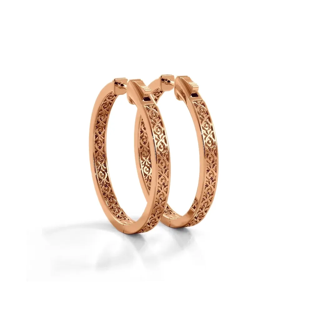 1.32 ctw. Round Diamond Medium Hoop Earrings