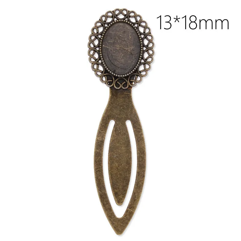 13x18mm oval Setting Bezels Cameo Mountings Tray Base,Vintage Antiqued Bronze Bookmark,length:79mm,10pcs/lot