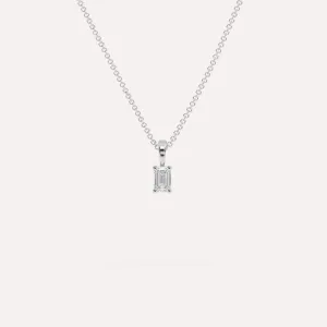 1/4 carat Emerald Diamond Pendant Necklace