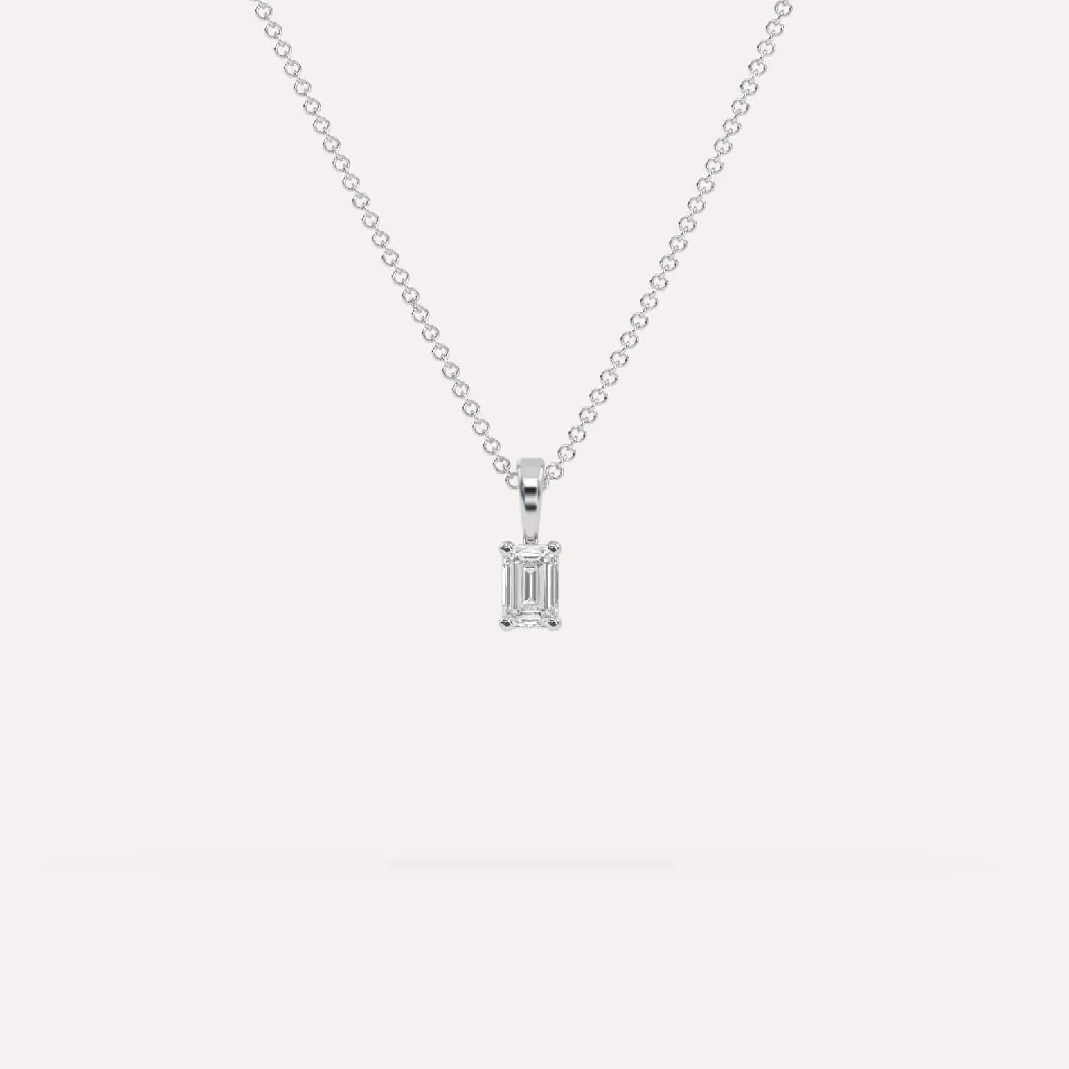 1/4 carat Emerald Diamond Pendant Necklace
