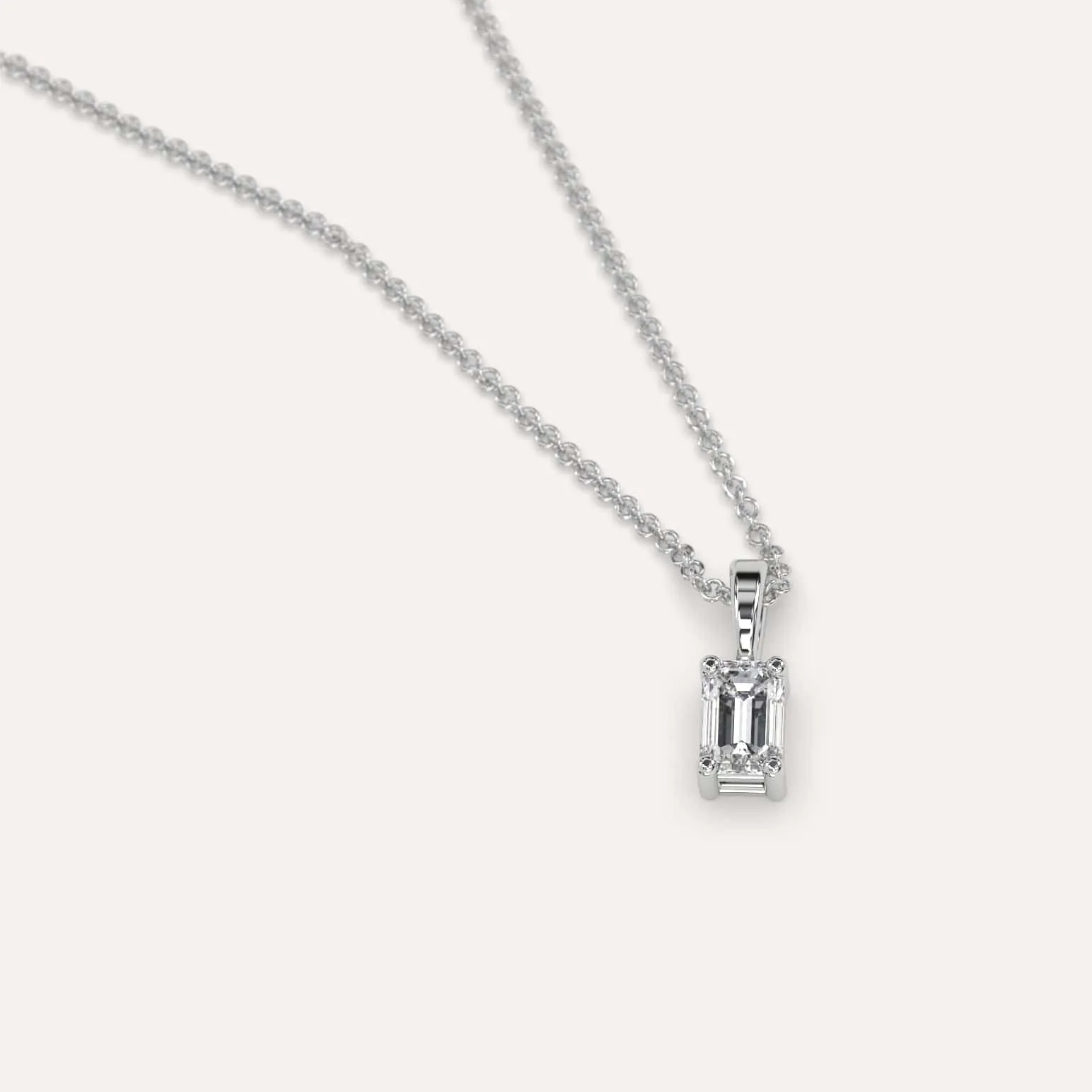 1/4 carat Emerald Diamond Pendant Necklace