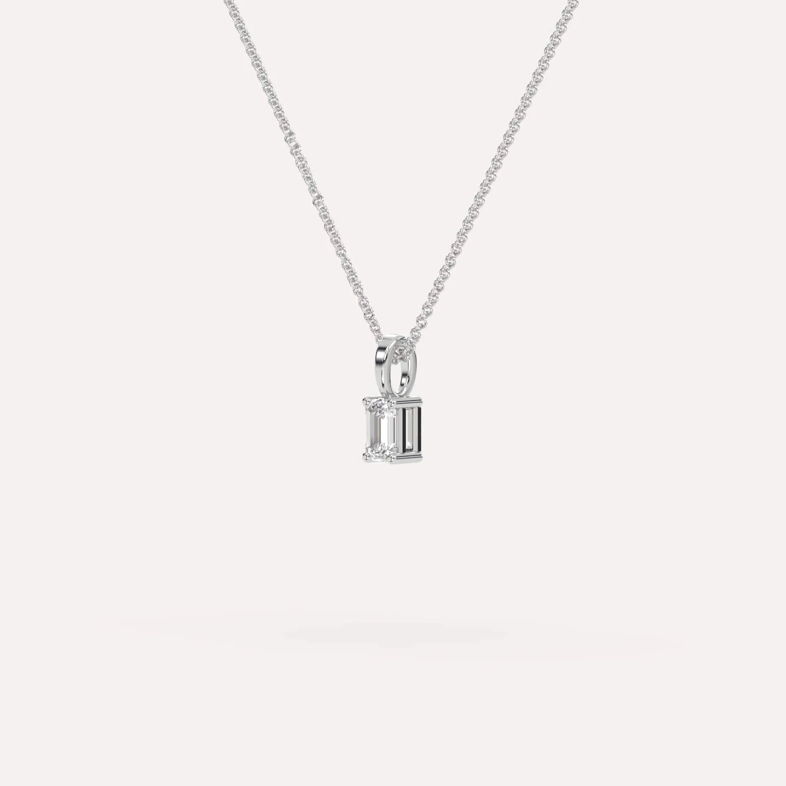1/4 carat Emerald Diamond Pendant Necklace
