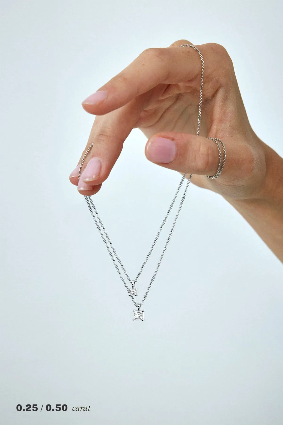 1/4 carat Princess Diamond Pendant Necklace