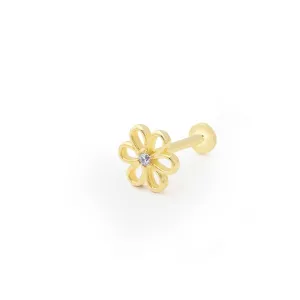 14k Gold Minimal Simple Flower Model Tragus Piercing