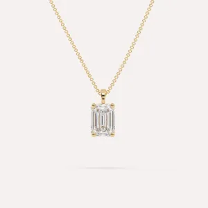 2 carat Emerald Diamond Pendant Necklace