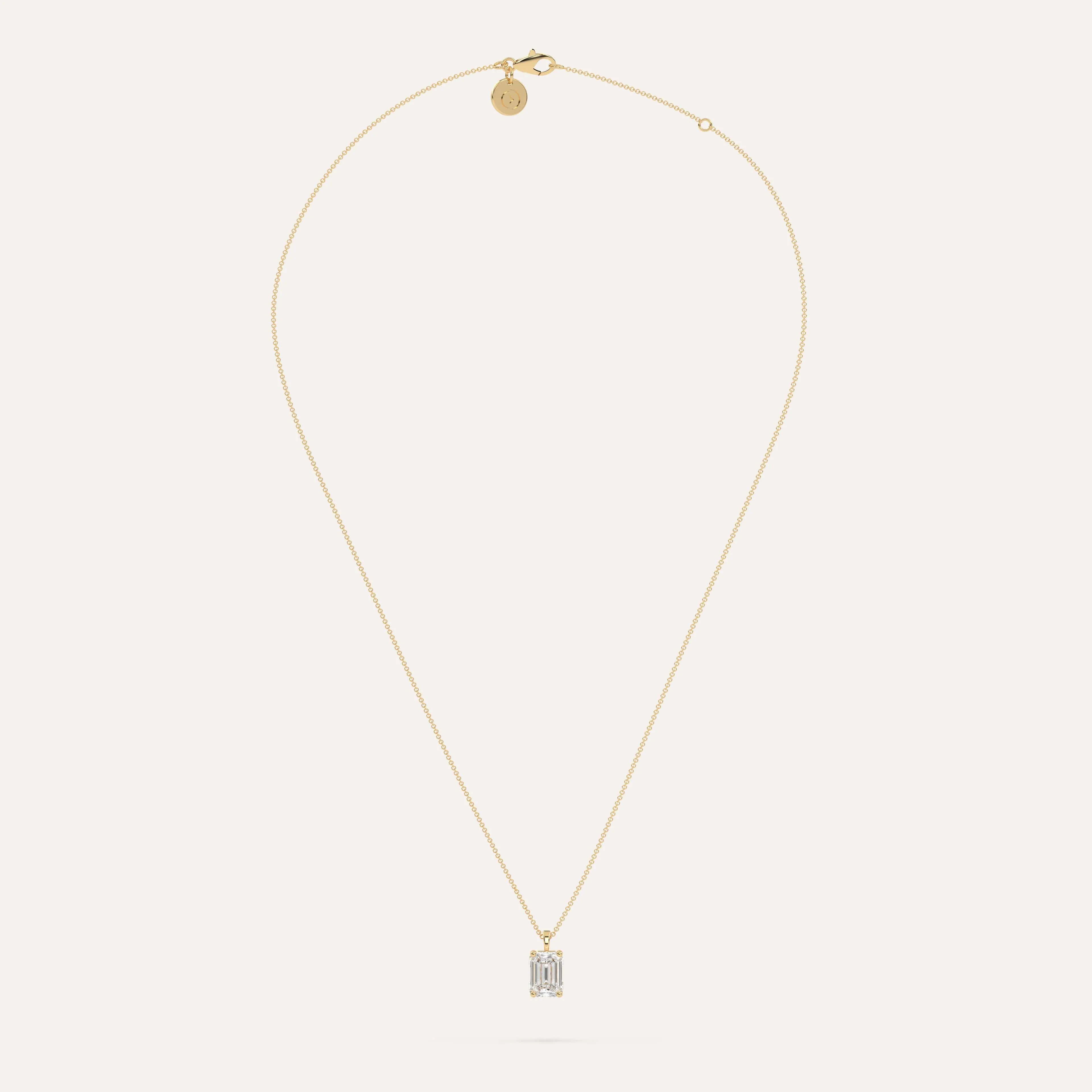 2 carat Emerald Diamond Pendant Necklace