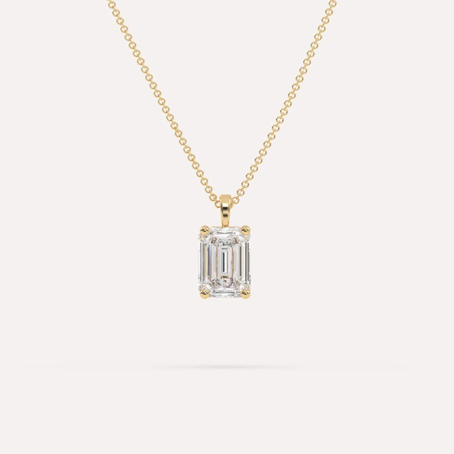 2 carat Emerald Diamond Pendant Necklace