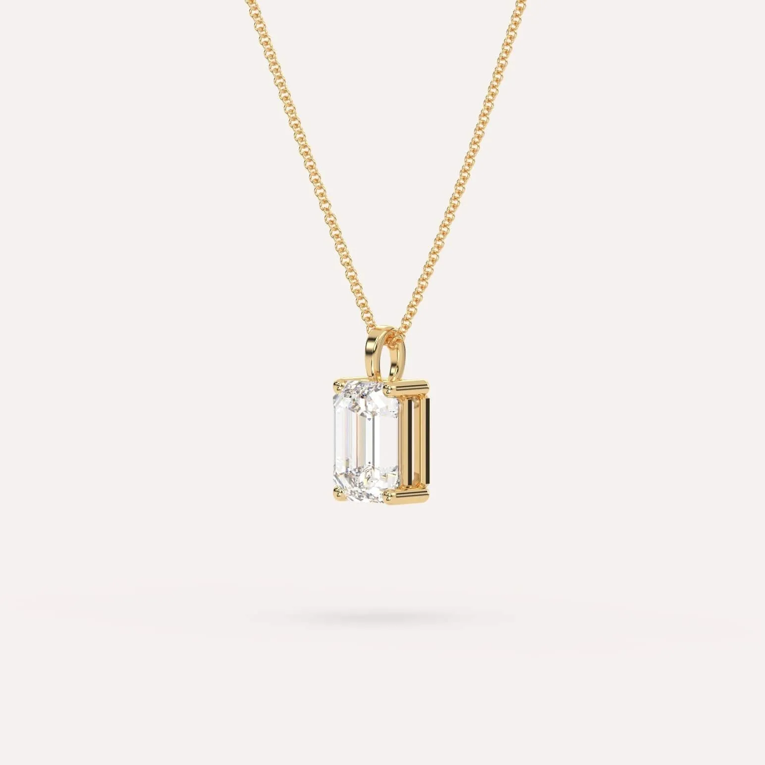 2 carat Emerald Diamond Pendant Necklace
