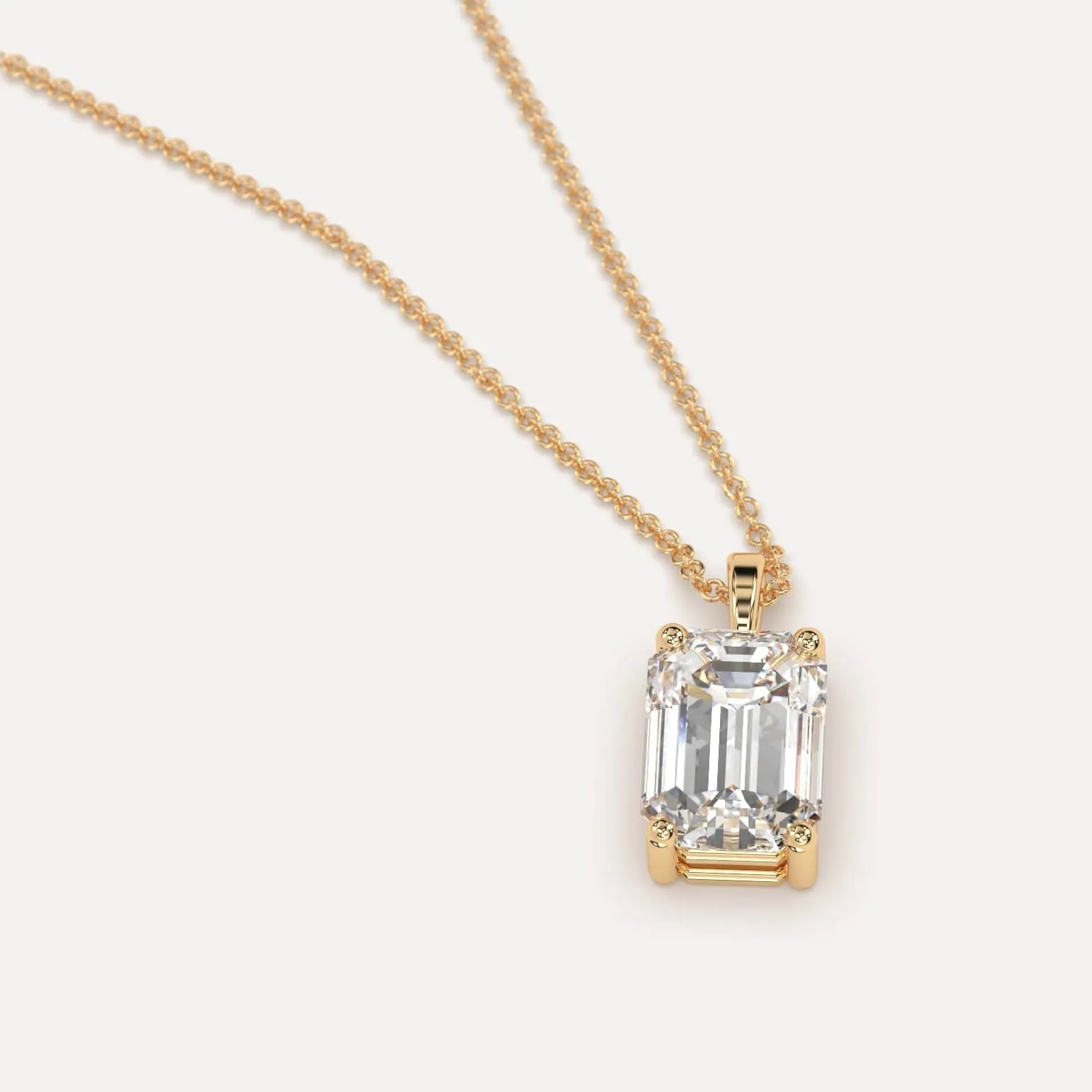2 carat Emerald Diamond Pendant Necklace