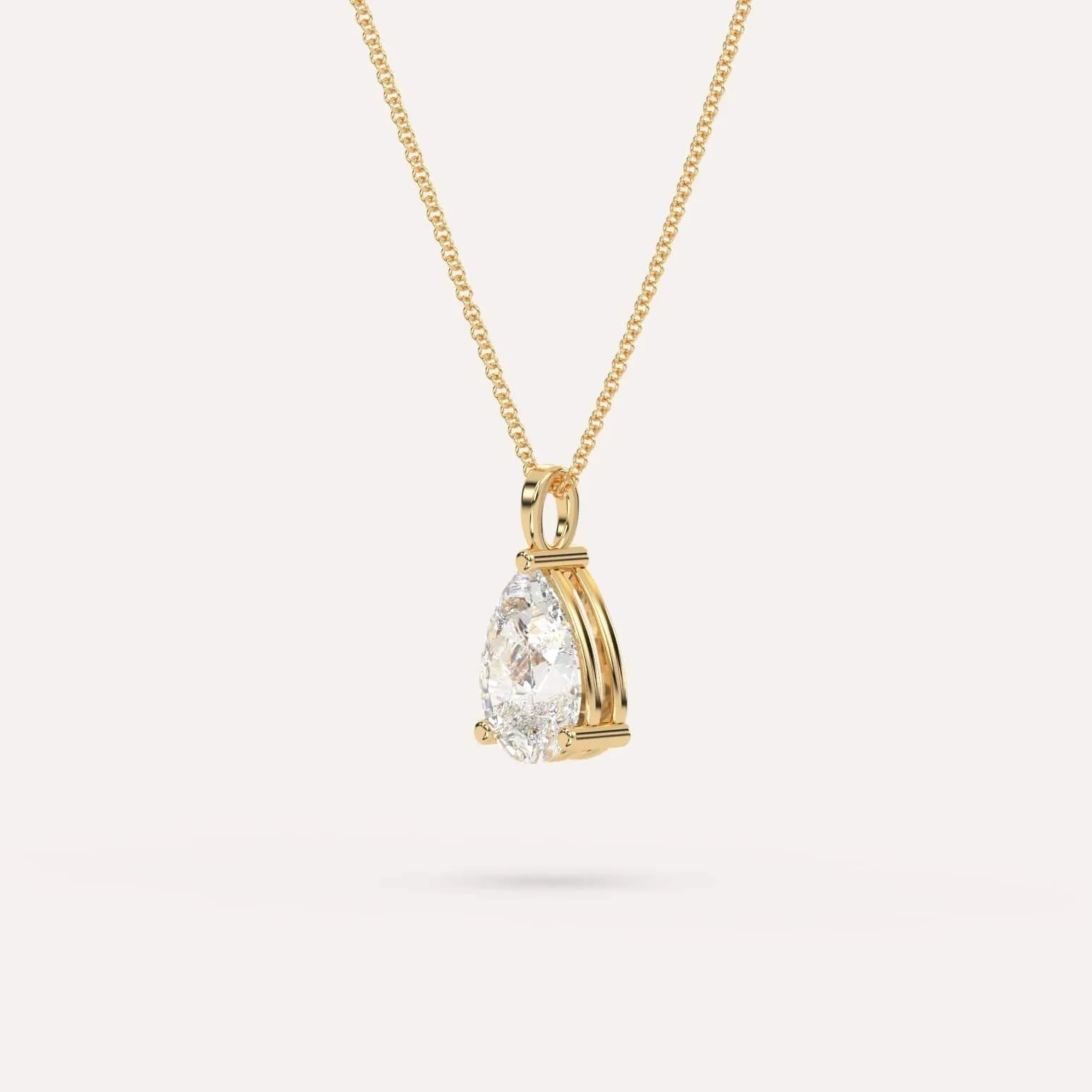 2 carat Pear Diamond Pendant Necklace