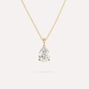 2 carat Pear Diamond Pendant Necklace