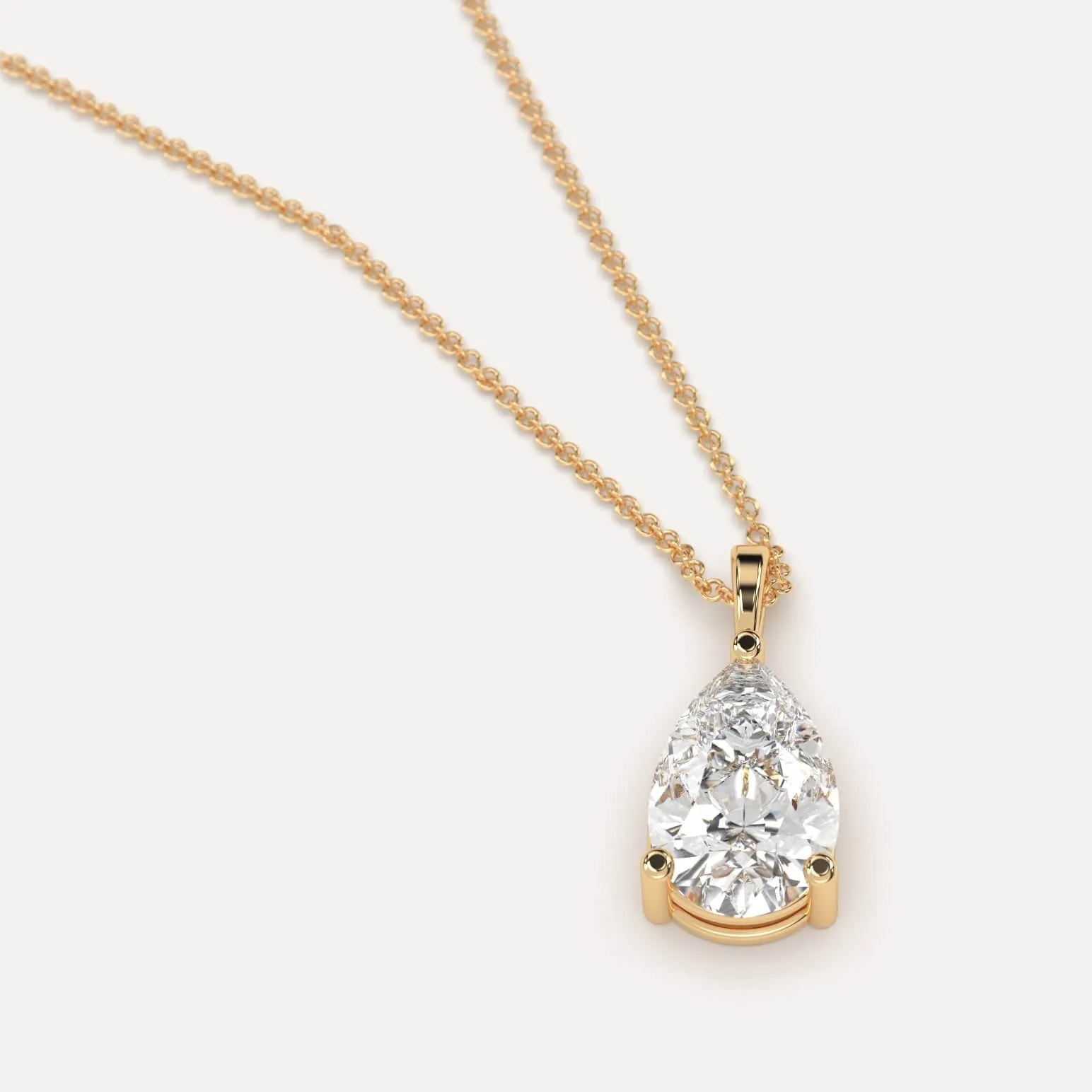 2 carat Pear Diamond Pendant Necklace