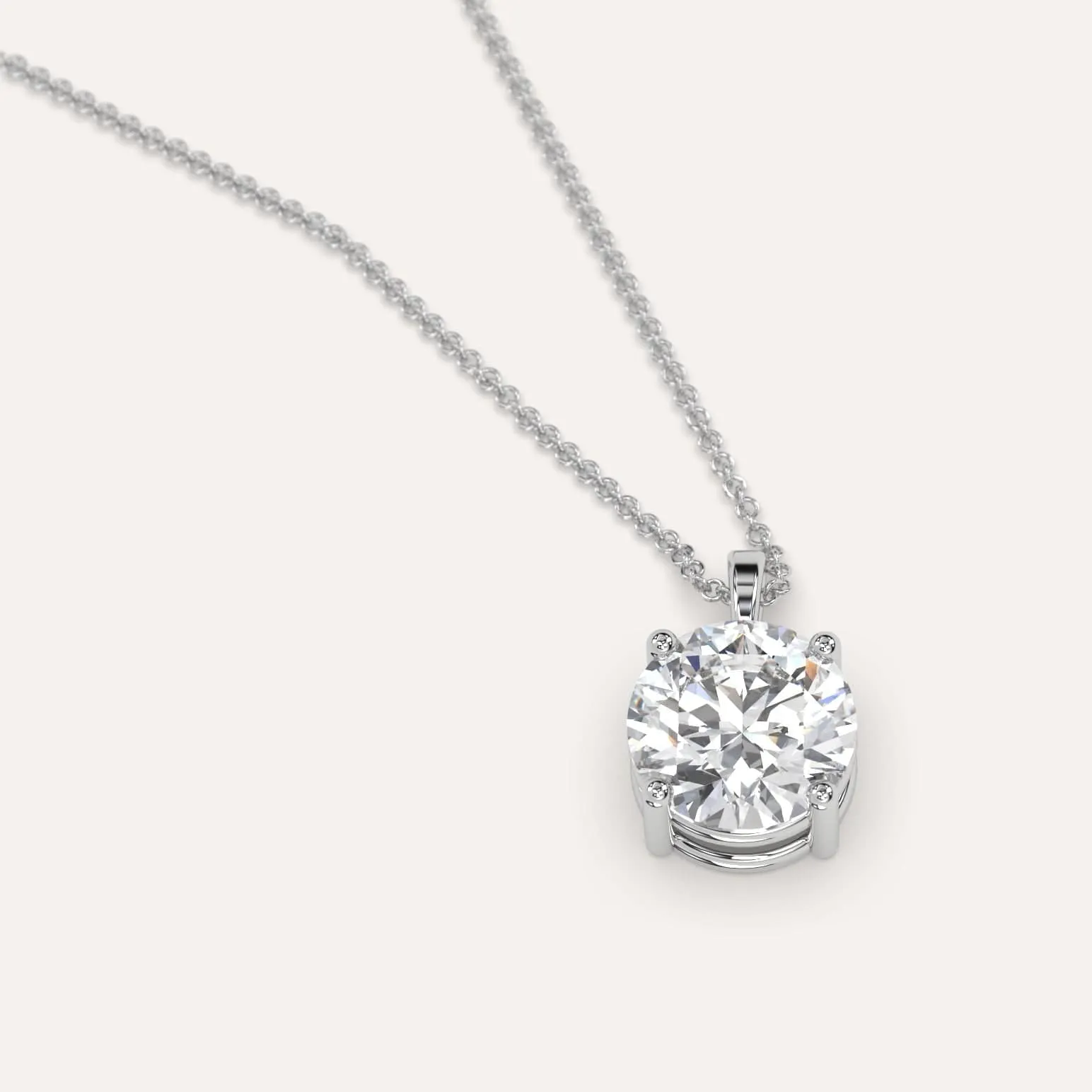 2 carat Round Diamond Pendant Necklace