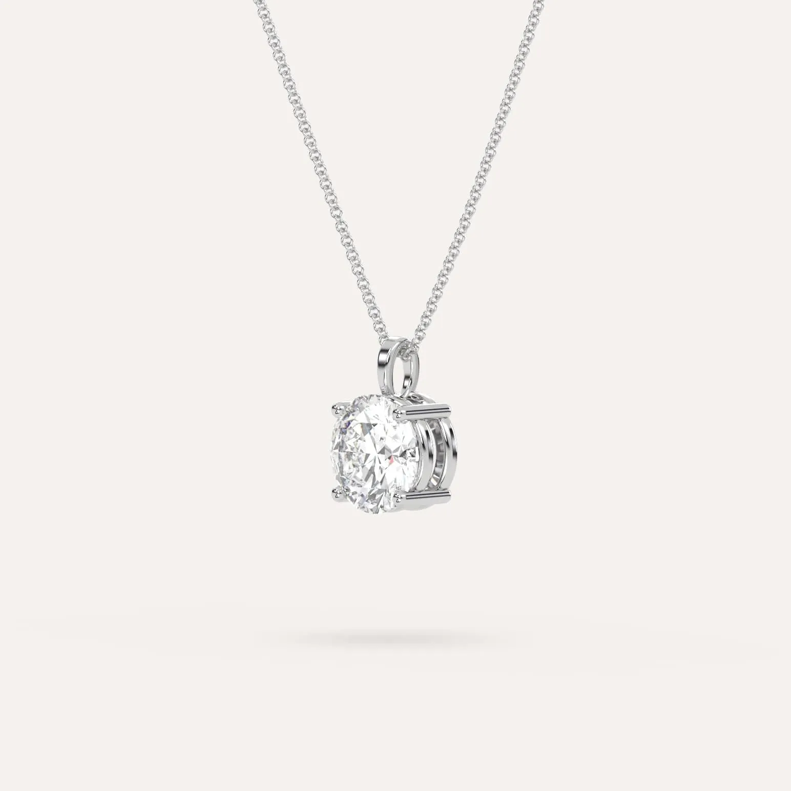 2 carat Round Diamond Pendant Necklace