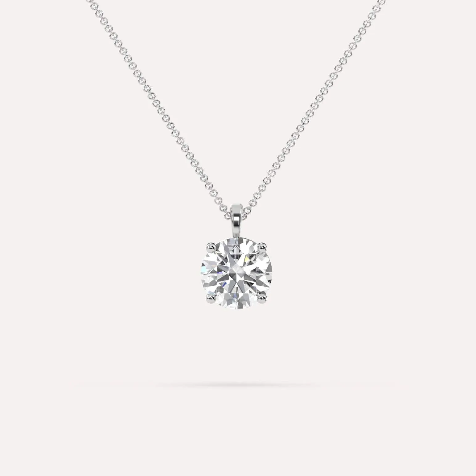 2 carat Round Diamond Pendant Necklace