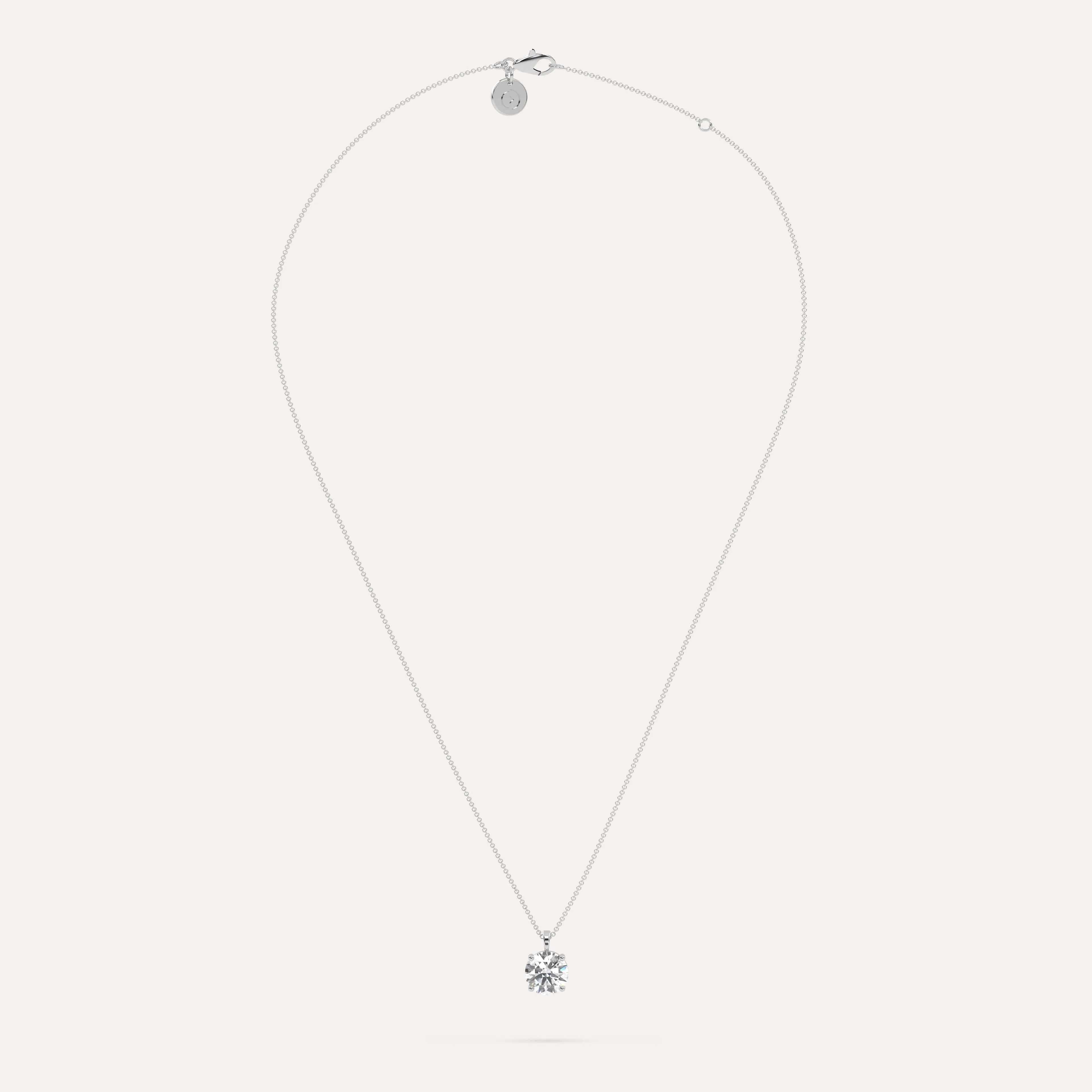 2 carat Round Diamond Pendant Necklace