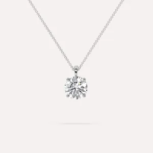 2 carat Round Diamond Pendant Necklace