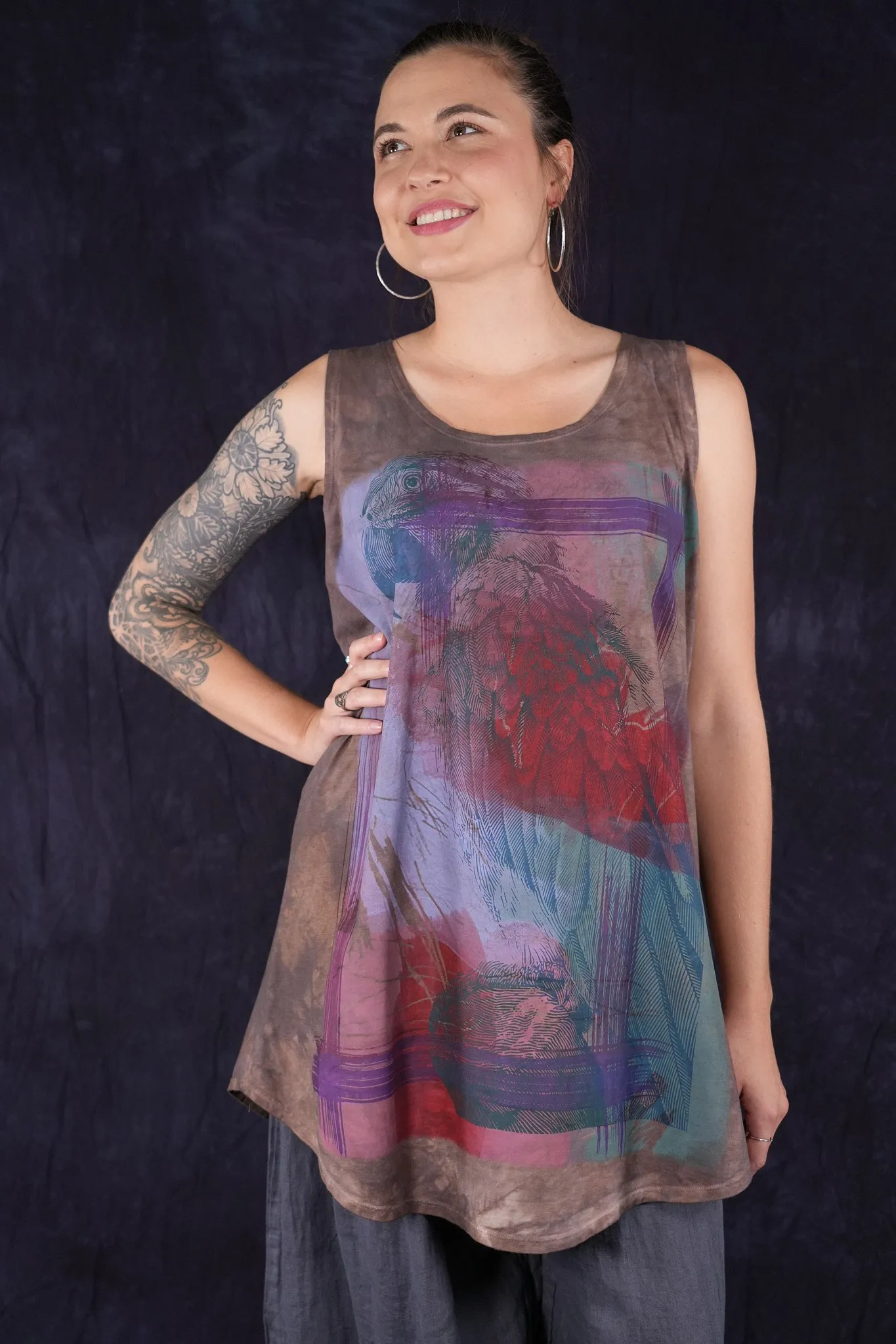 2360HD Hand-dyed Tunic Tank Loam-P