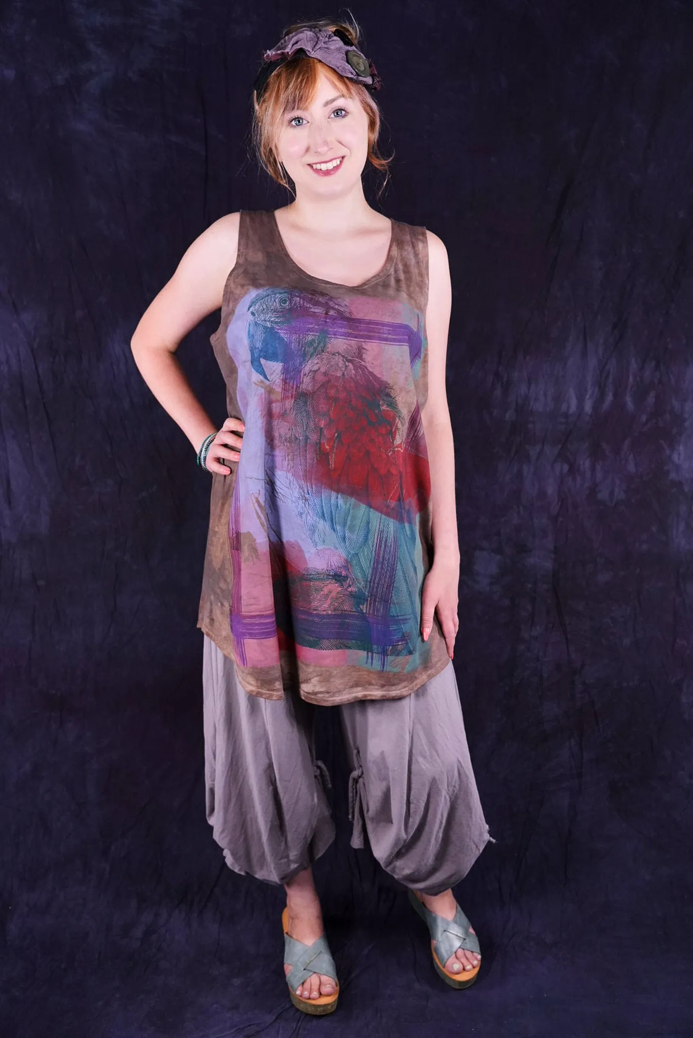 2360HD Hand-dyed Tunic Tank Loam-P