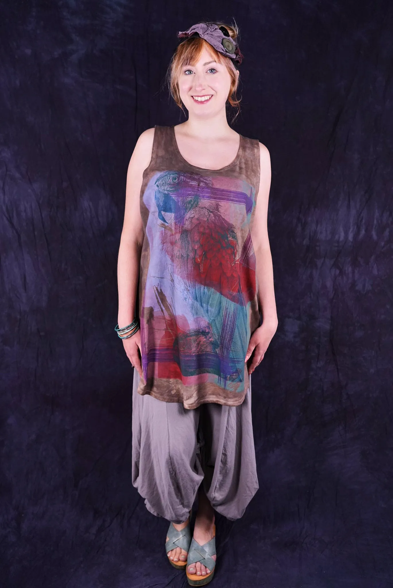 2360HD Hand-dyed Tunic Tank Loam-P