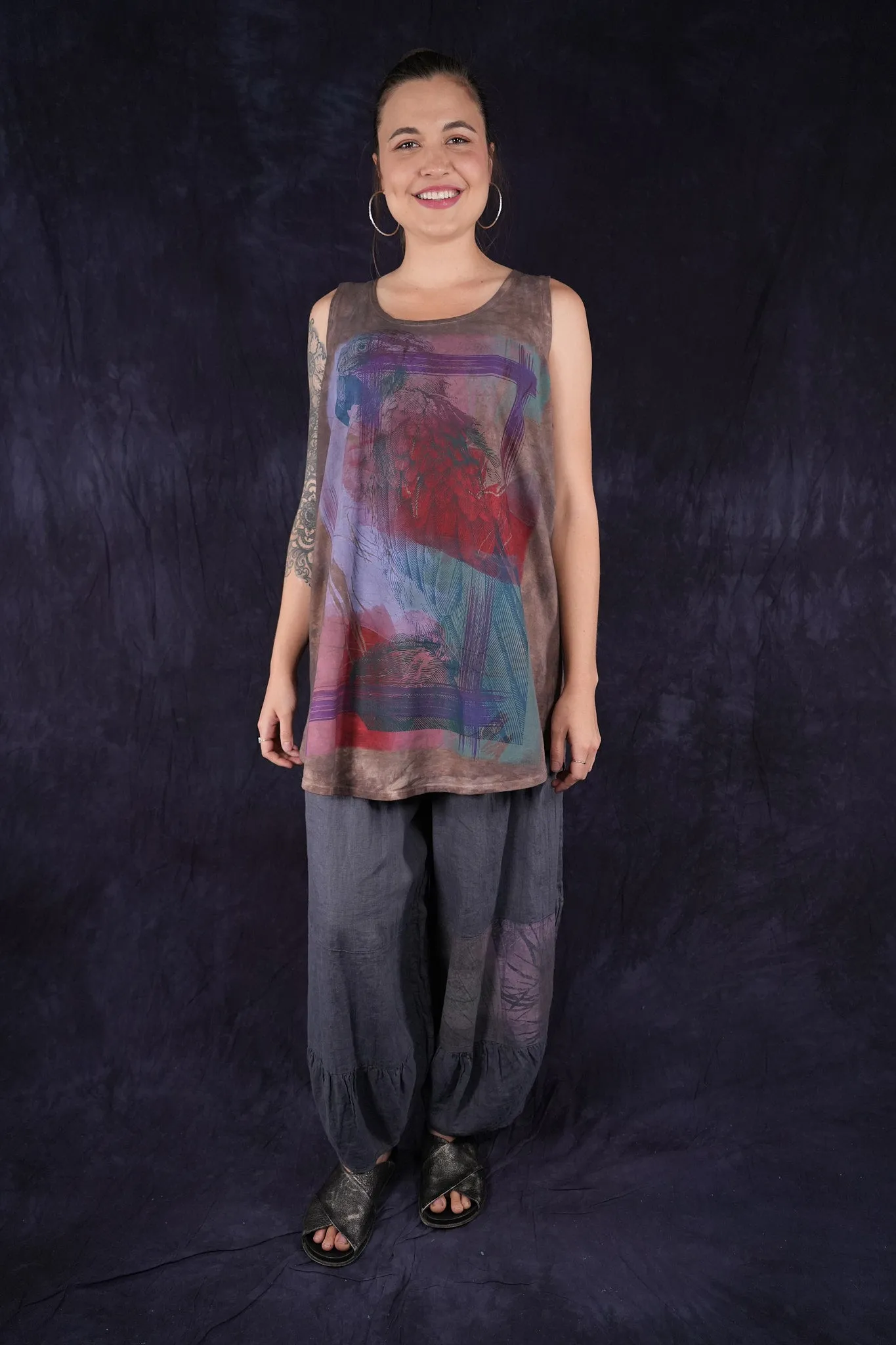 2360HD Hand-dyed Tunic Tank Loam-P