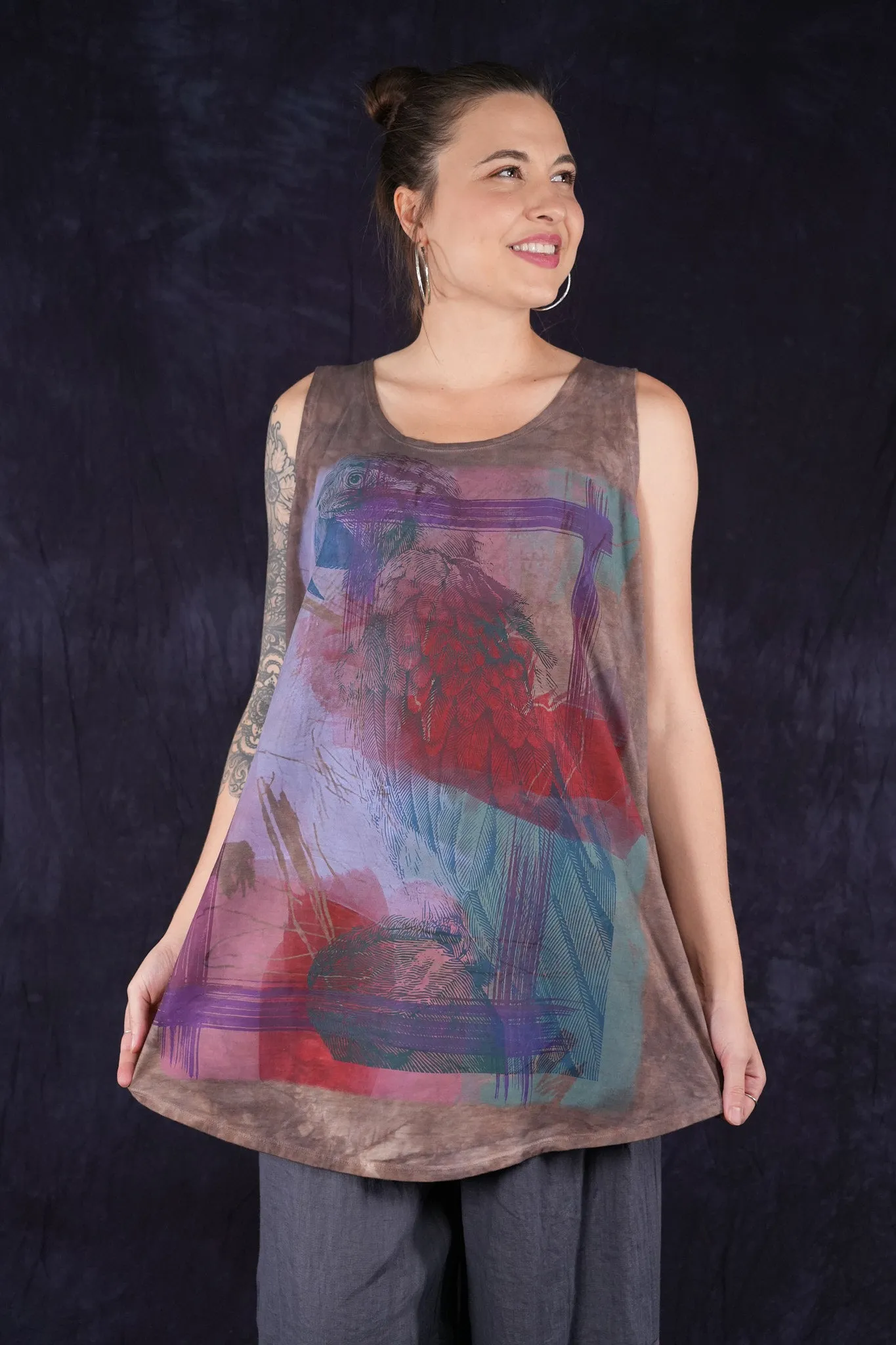 2360HD Hand-dyed Tunic Tank Loam-P