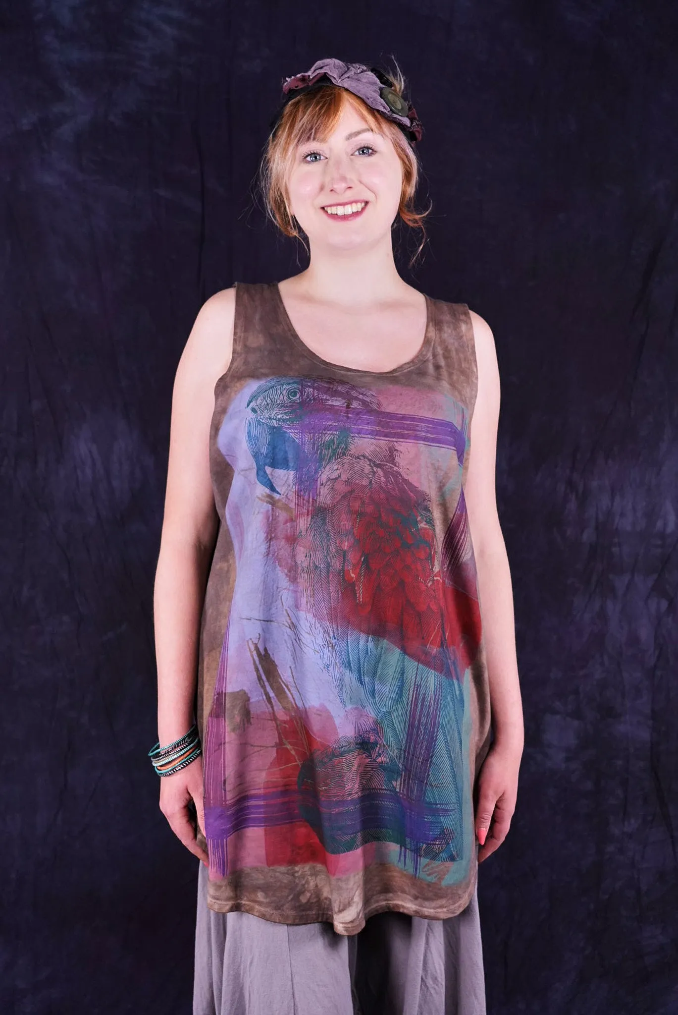 2360HD Hand-dyed Tunic Tank Loam-P