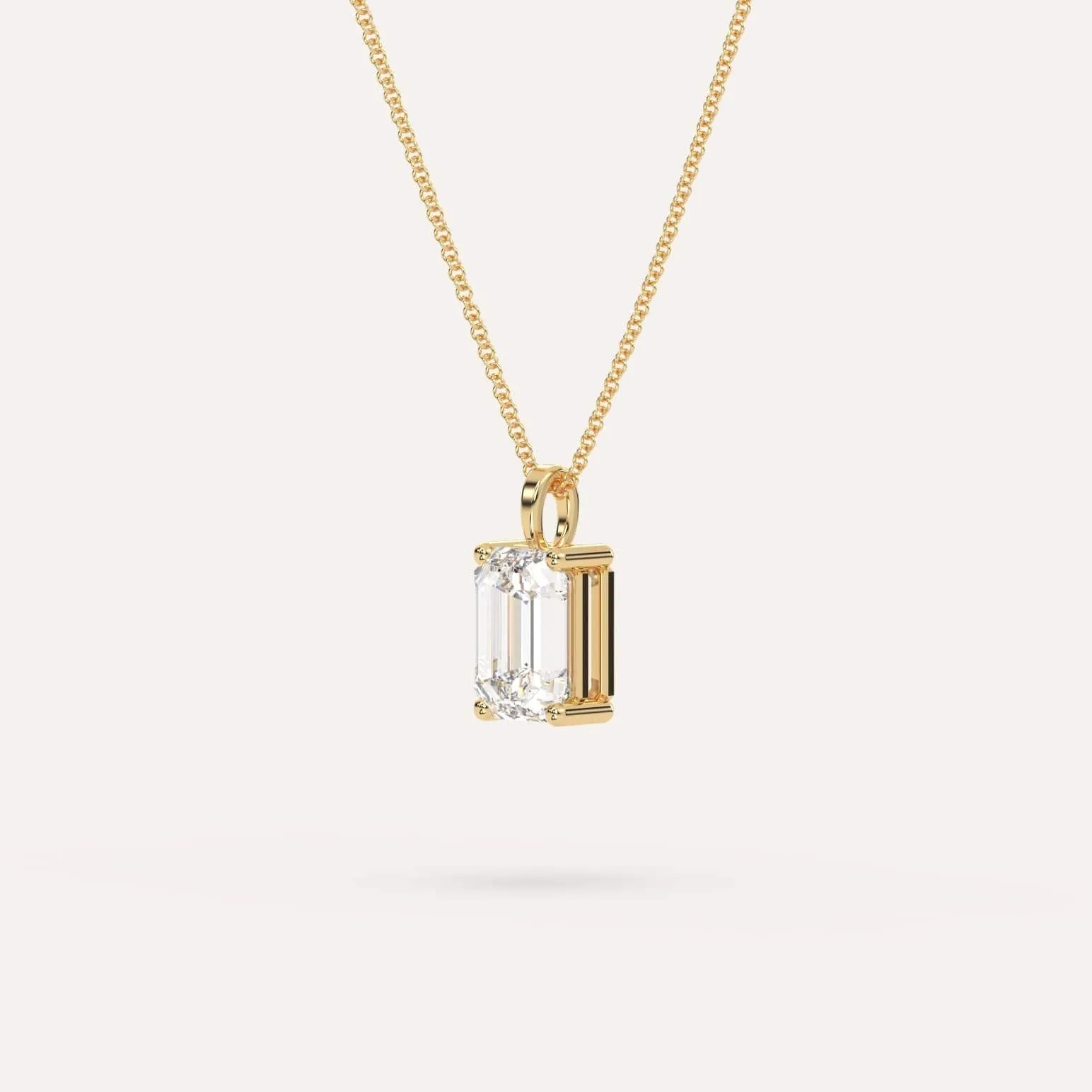 3 carat Emerald Diamond Pendant Necklace