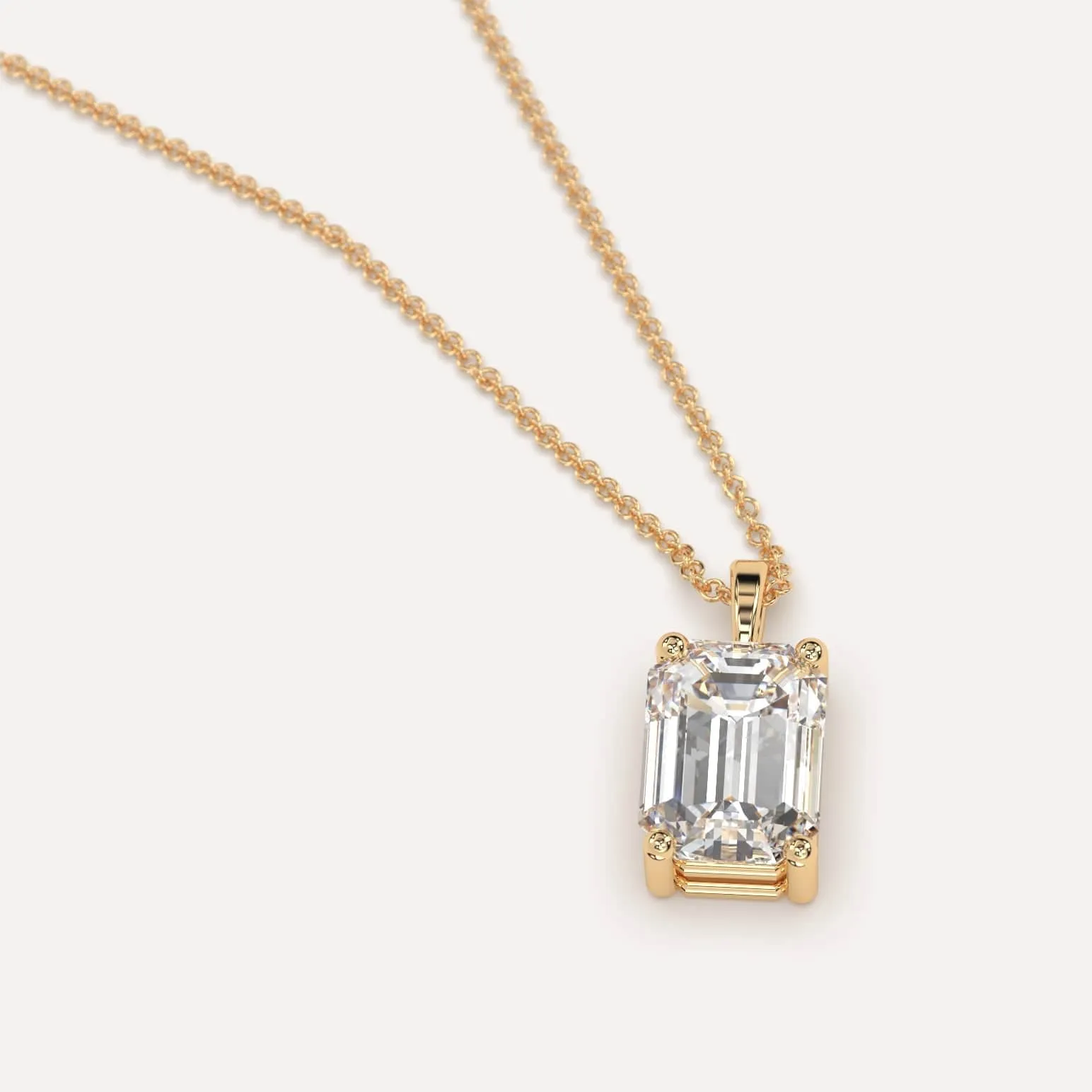 3 carat Emerald Diamond Pendant Necklace