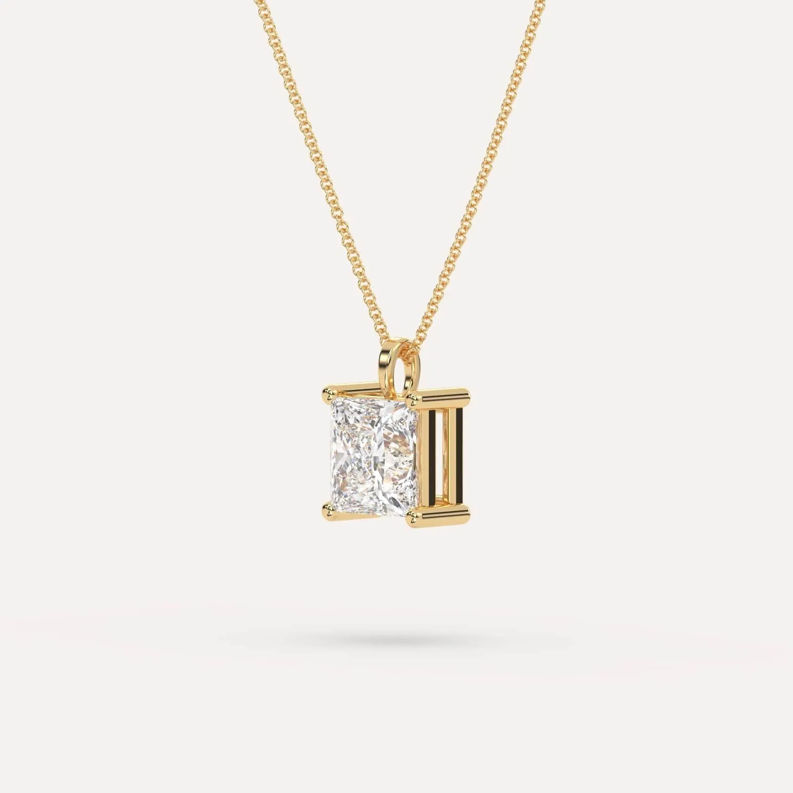 3 carat Princess Diamond Pendant Necklace