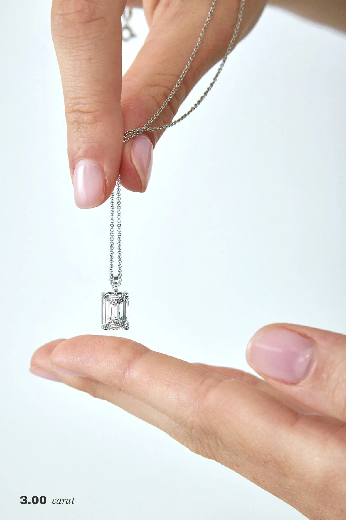 3 carat Princess Diamond Pendant Necklace