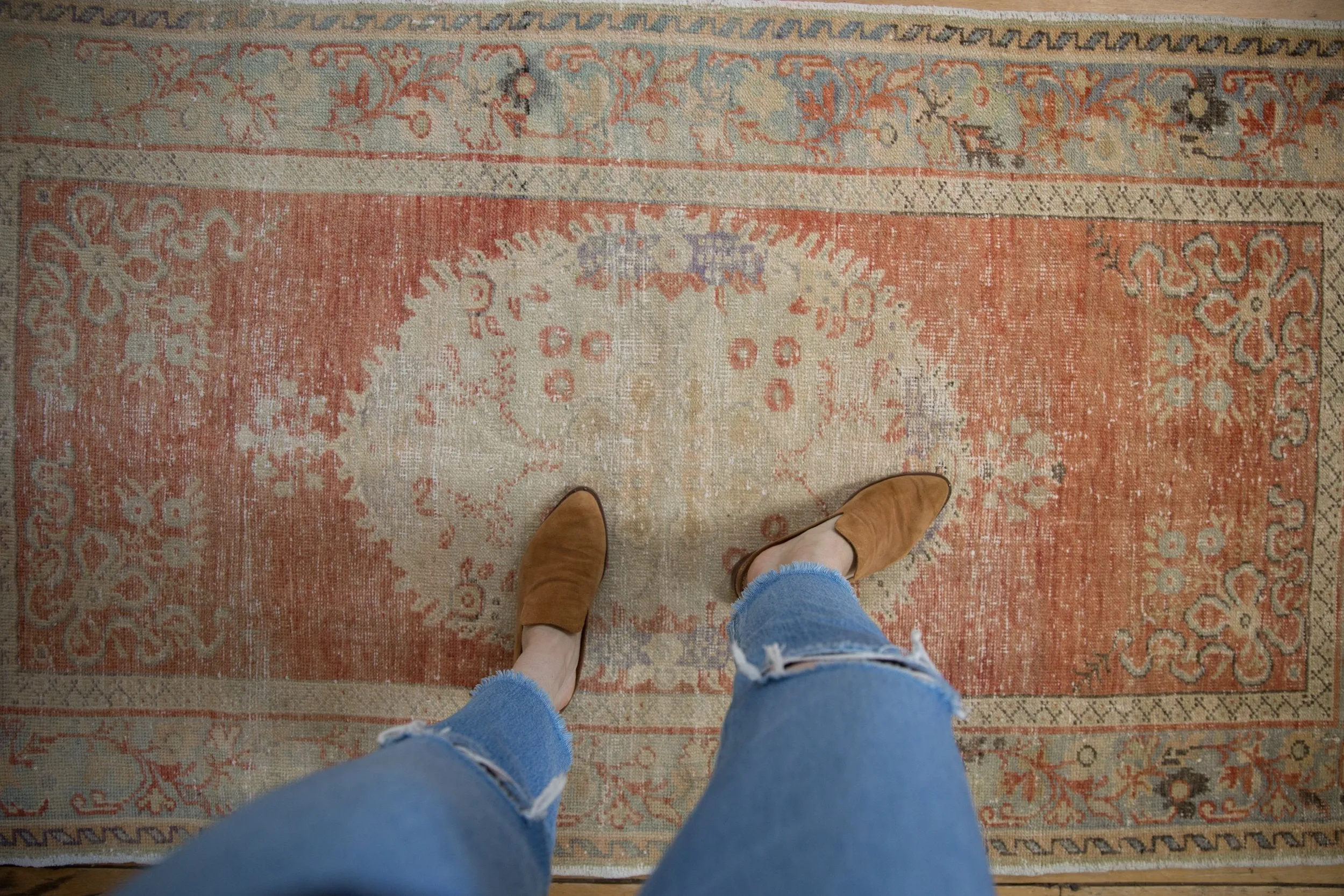3.5x6.5 Vintage Distressed Oushak Rug