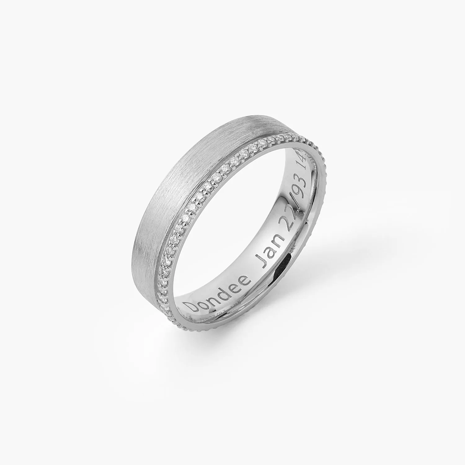 5mm Girl's Brushed Eternity Wedding Band Couple Ring